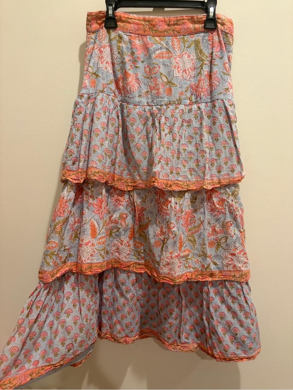 Allison New York floral tiered maxi skirt S
